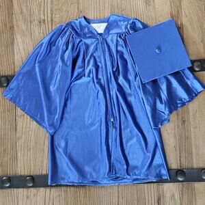 Children's Blue Graduation Hat and Gown sz 27"